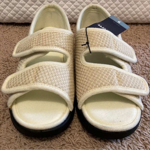 Silverts Open Toe Shoes Womens 9 Extra Wide Diabetes Swelling Arthritis Non Slip - Picture 3 of 14